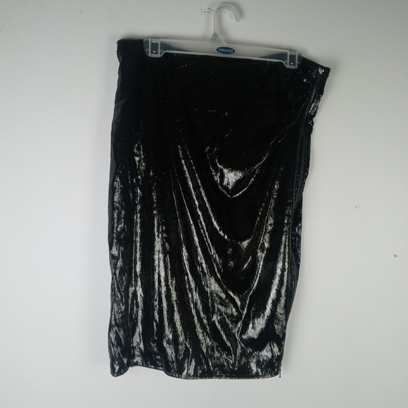 REISS Leena-Metallic Velvet Pencil Skirt Size 10